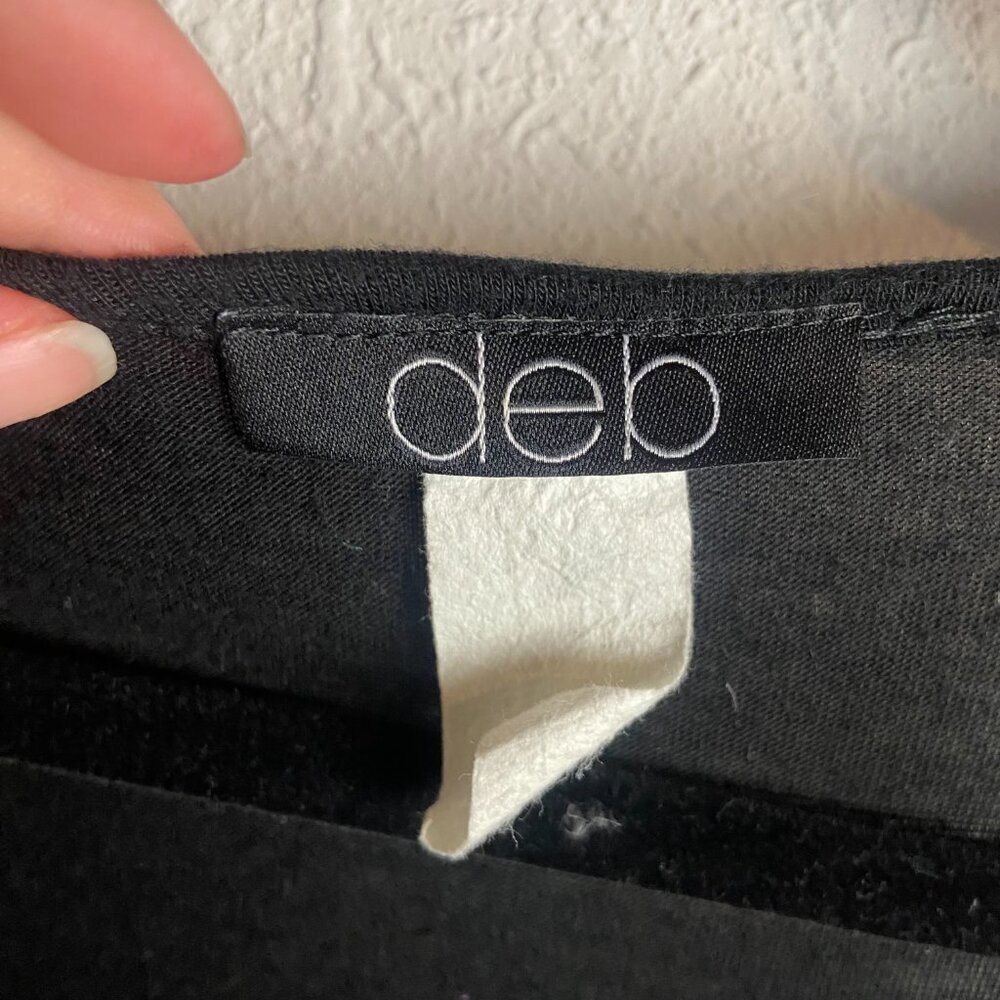 Deb Size Small Y2K Sequin Scoop Neck Tank Cami Going Out Top Black Vintage - Picture 2 of 4